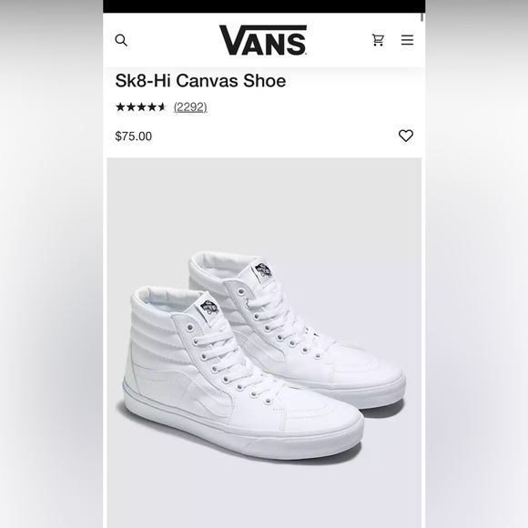 Vans High Tops Sk8-Hi Style - Womens size 6 / Boys size 4.5 - Picture 7 of 7